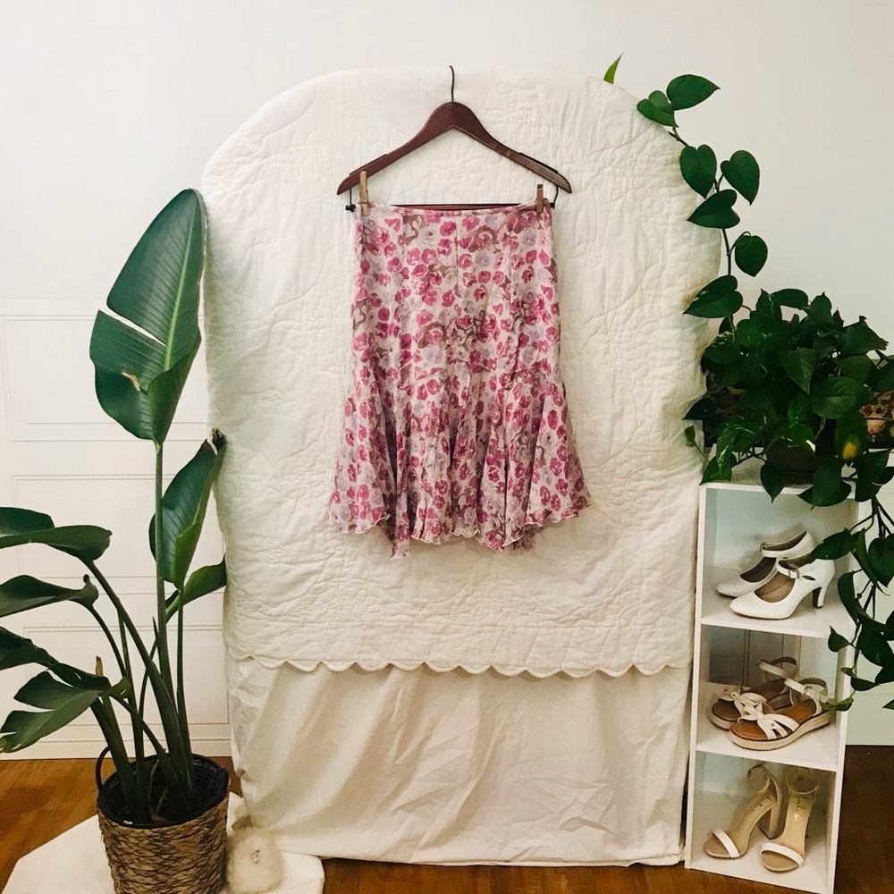 J. Jill Cottagecore Floral Midi Skirt